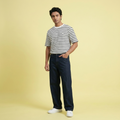One Point Embroidery T-Shirt - Black & White