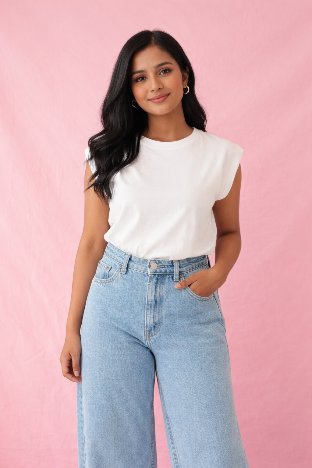 French Sleeve T-Shirt -White