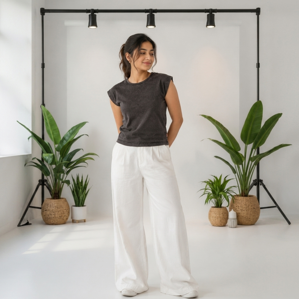French Sleeve T-Shirt -Charchoal