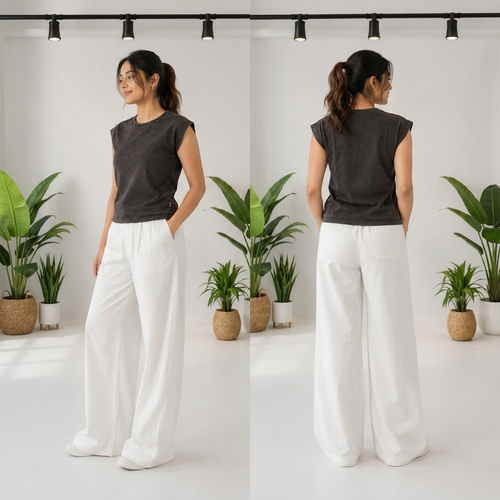 French Sleeve T-Shirt -Charchoal