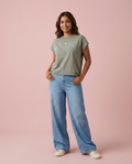 French Sleeve T-Shirt -Teal