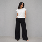 French Sleeve T-Shirt -White