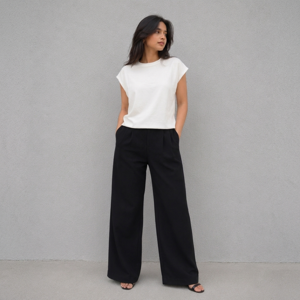 French Sleeve T-Shirt -White