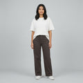High waist wide leg coffee (khaki) twill pant - Chocolate