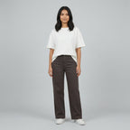 High waist wide leg coffee (khaki) twill pant - Chocolate