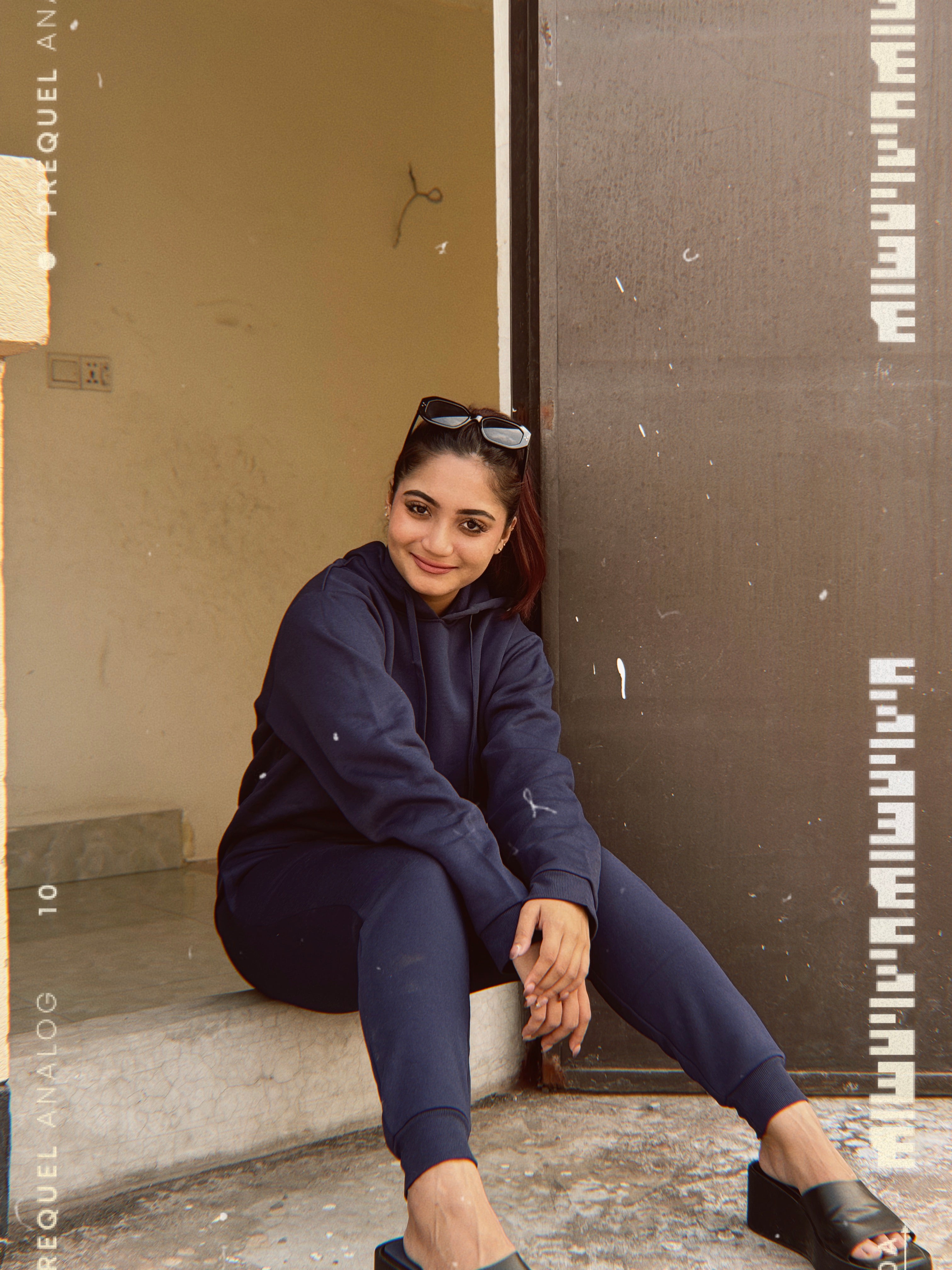 Pull Over Hoodie & pant set -Navy Blue