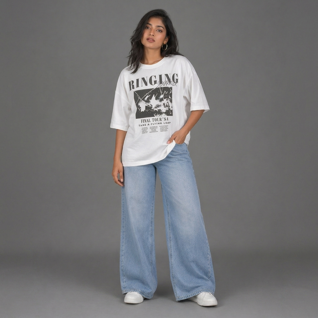 Printed Drop Shoulder T-Shirt
