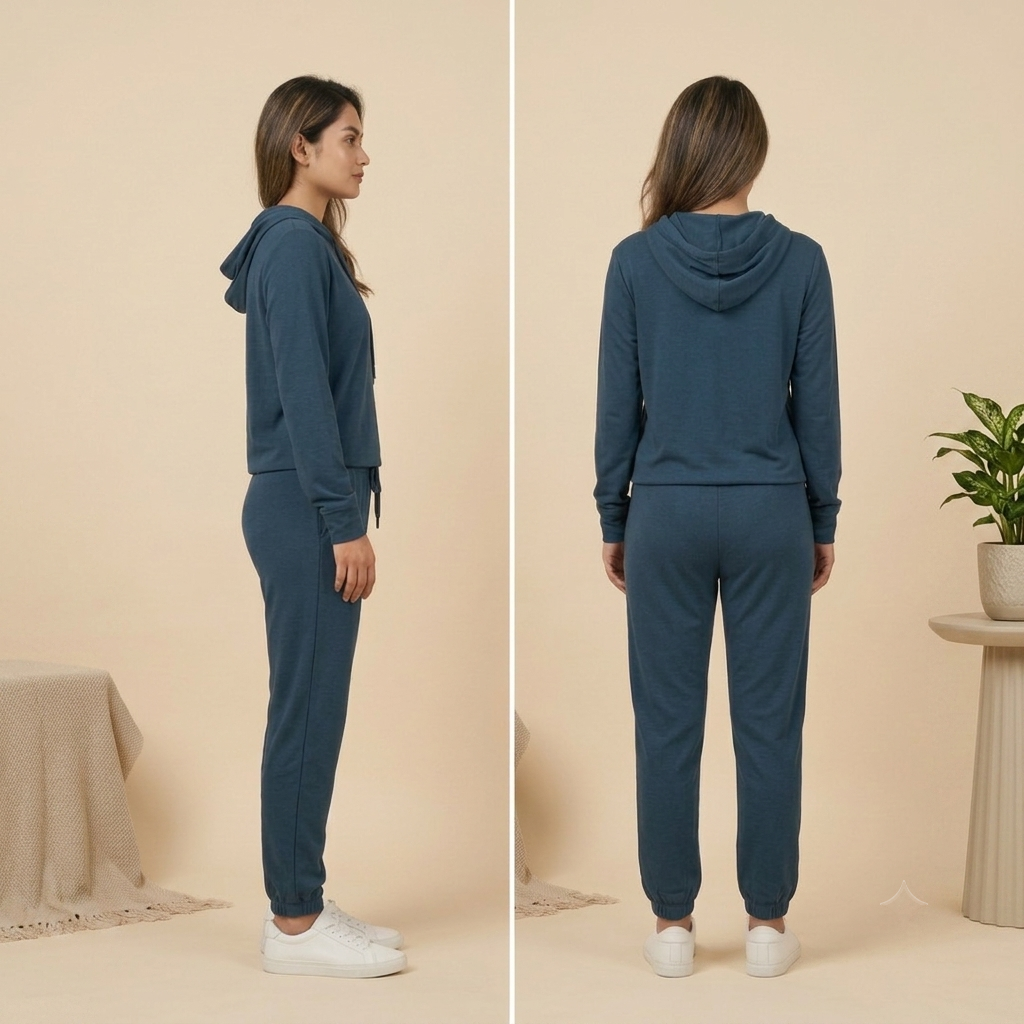 Pull Over Hoodie & pant set -Navy Blue