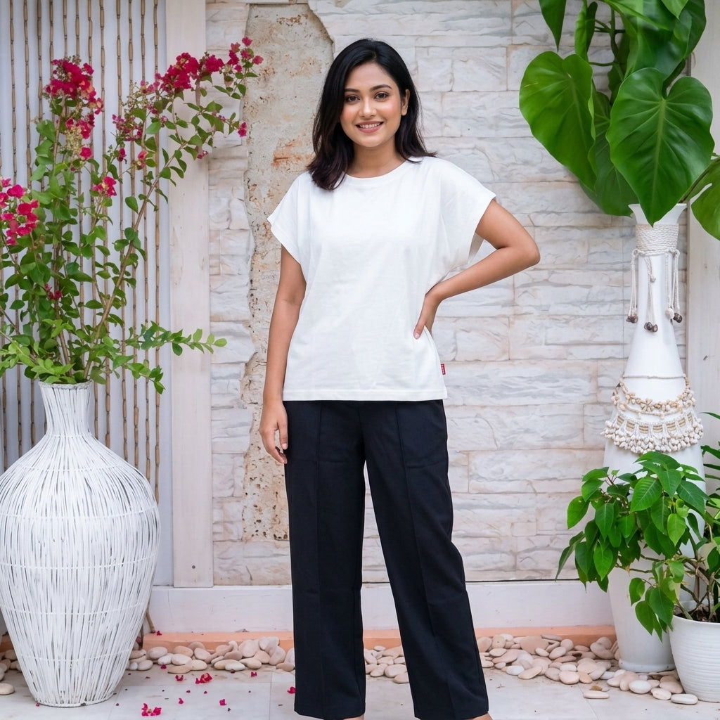 Remi Cotton Relaxed Fit Pant -Black