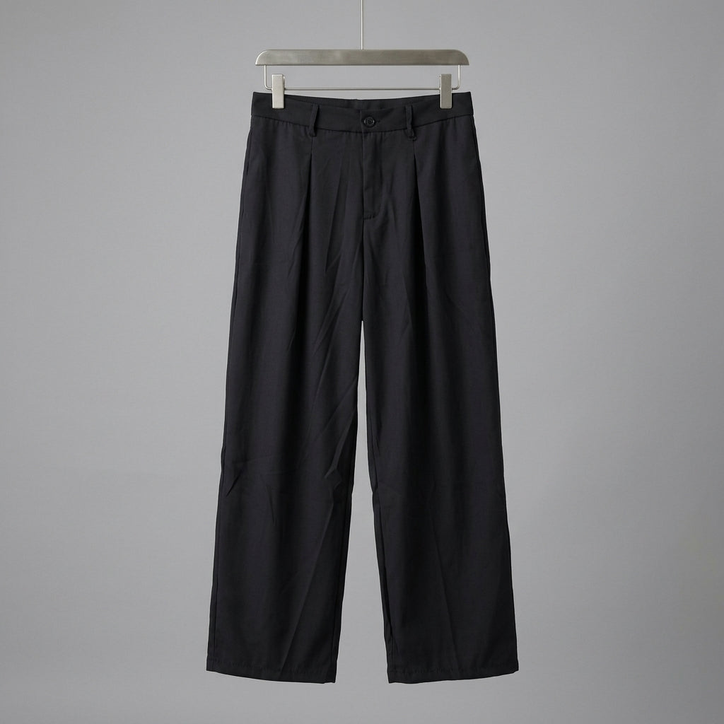 Women’s Straight Fit Pleated Formal Pant - Black