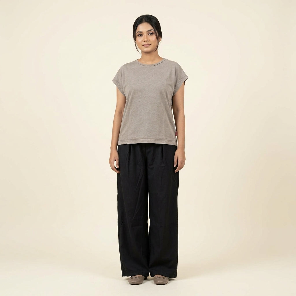 Women’s Straight Fit Pleated Formal Pant - Black